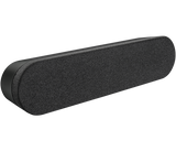 A product image of the Logitech Rally Speaker which is angled to one side.