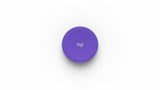 An image of the Logitech Scribe Share Button in purple.
